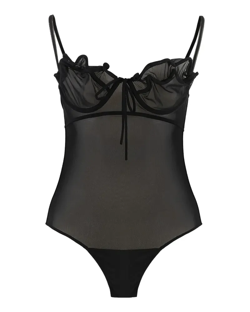 Y/PROJECT tulle bodysuit - Schwarz Schwarz