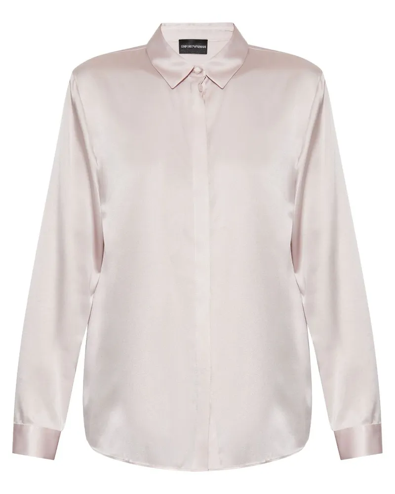 Emporio Armani Hemd aus Seidensatin - Rosa Rosa