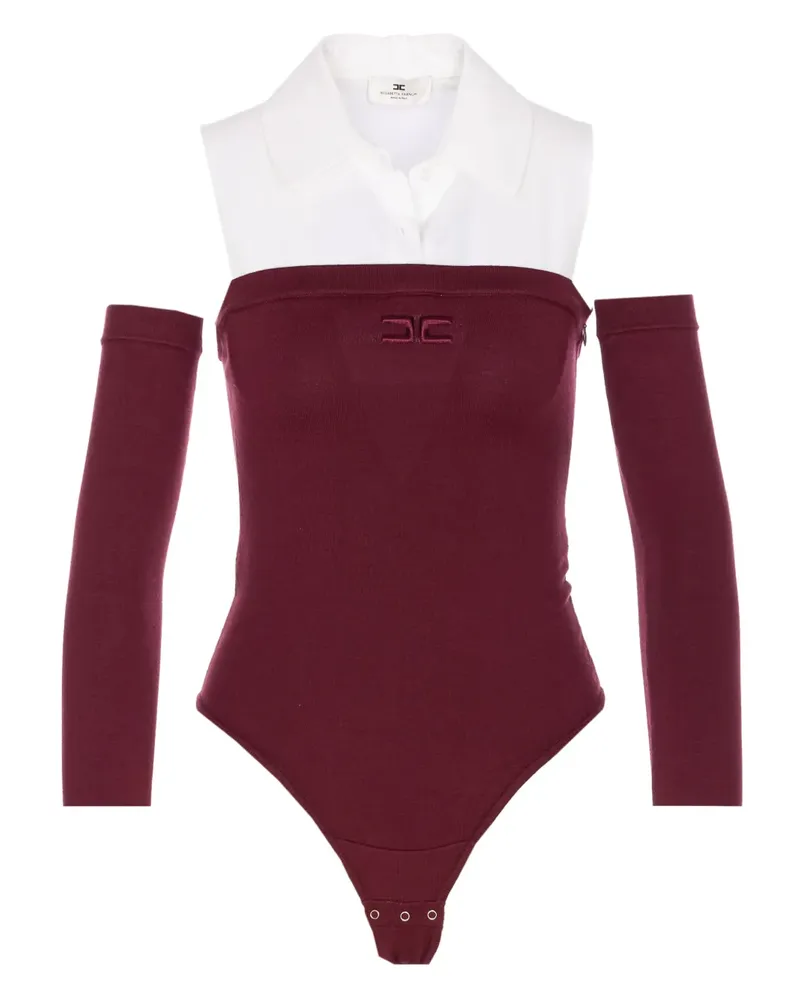 Elisabetta Franchi Body mit Logo-Stickerei - Rot Rot