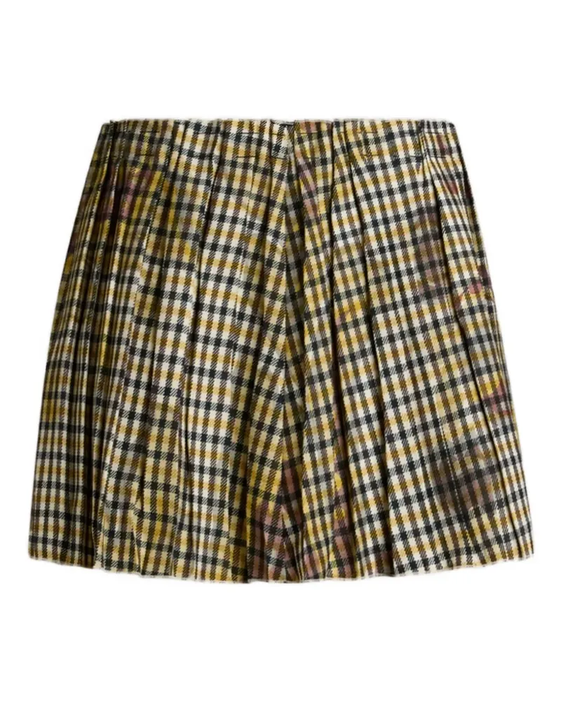 Etro gingham pleated mini skirt - Nude Nude