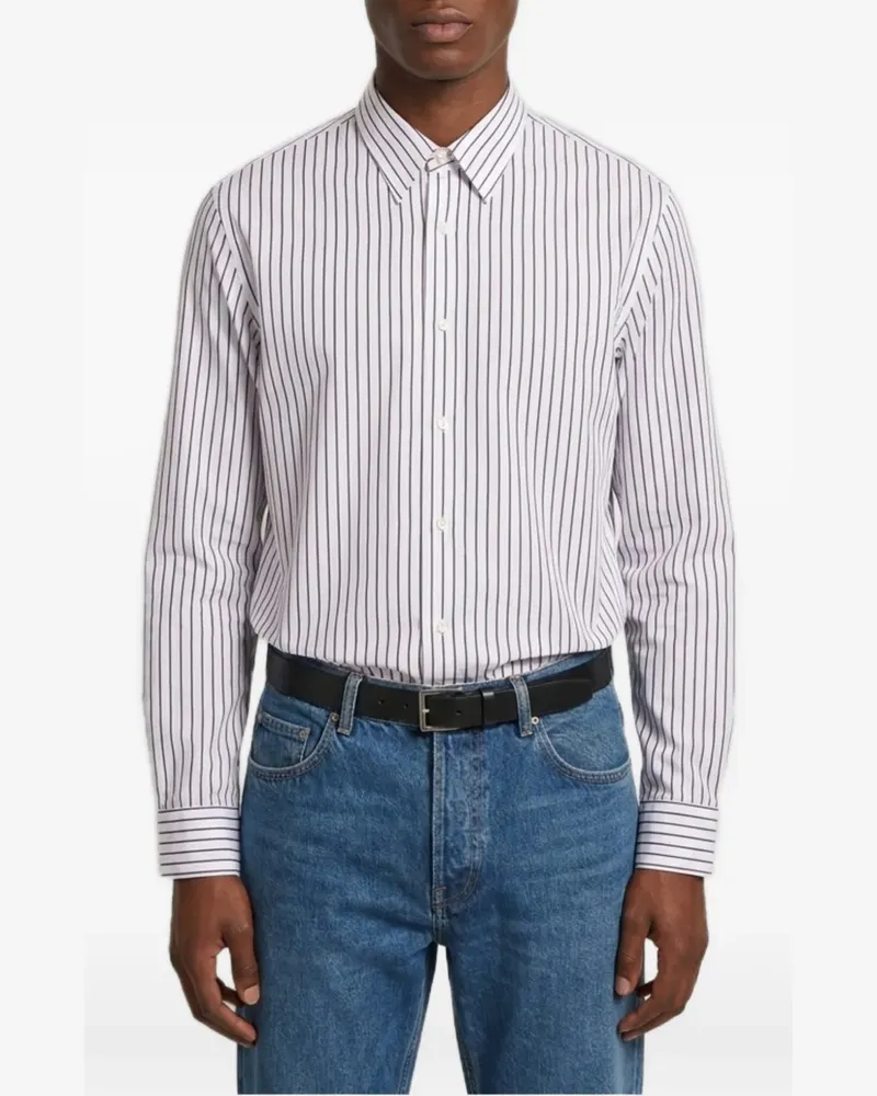 Saint Laurent Gestreiftes Hemd - Weiß Weiß