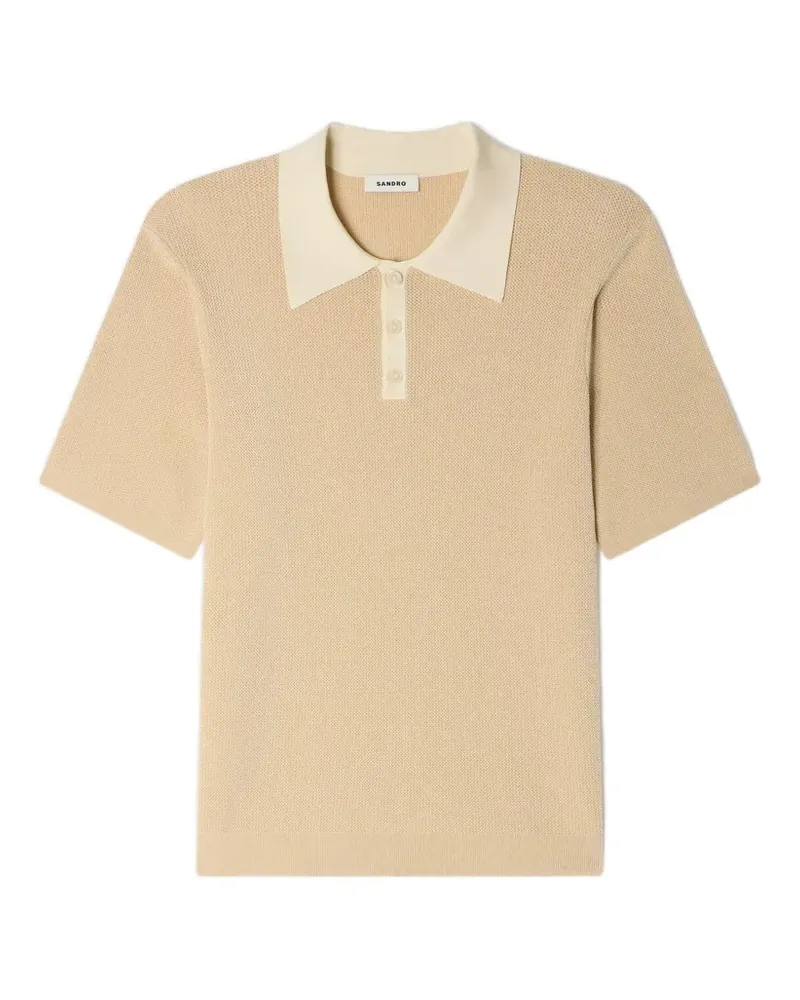 Sandro Poloshirt mit Knopfleiste - Nude Nude