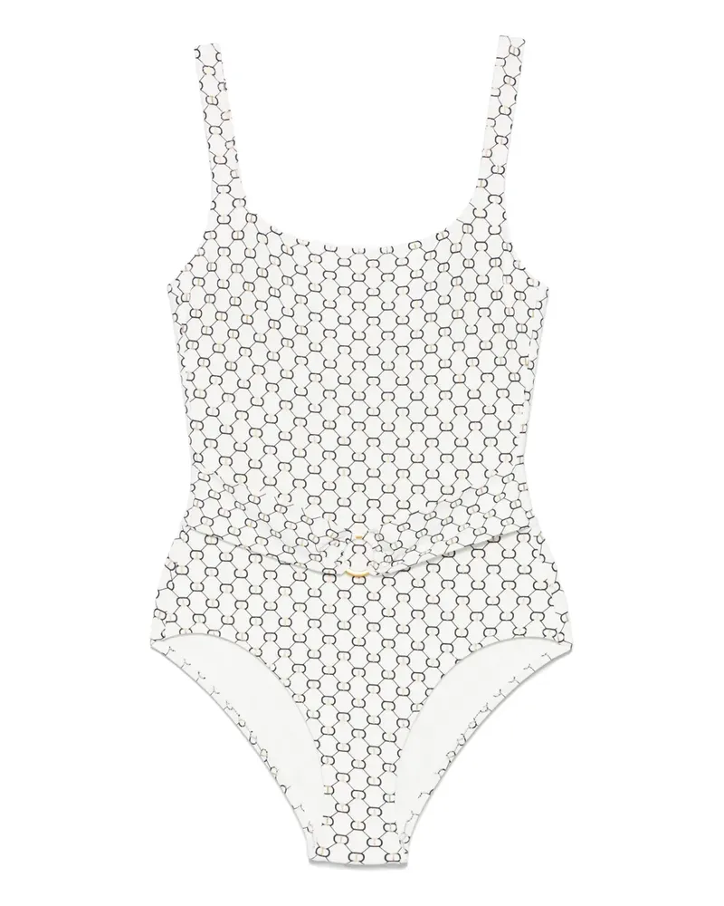 Twin-Set Badeanzug mit Logo-Print - Weiß Weiß