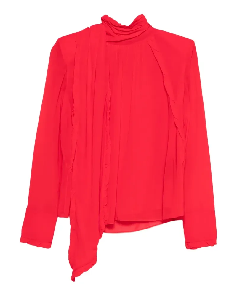 Dorothee Schumacher ruffled high-neck blouse Rot