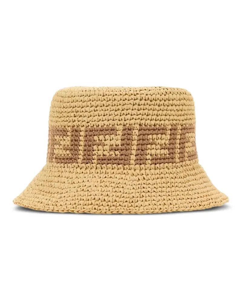 Fendi Fischerhut aus Bast - Nude Nude