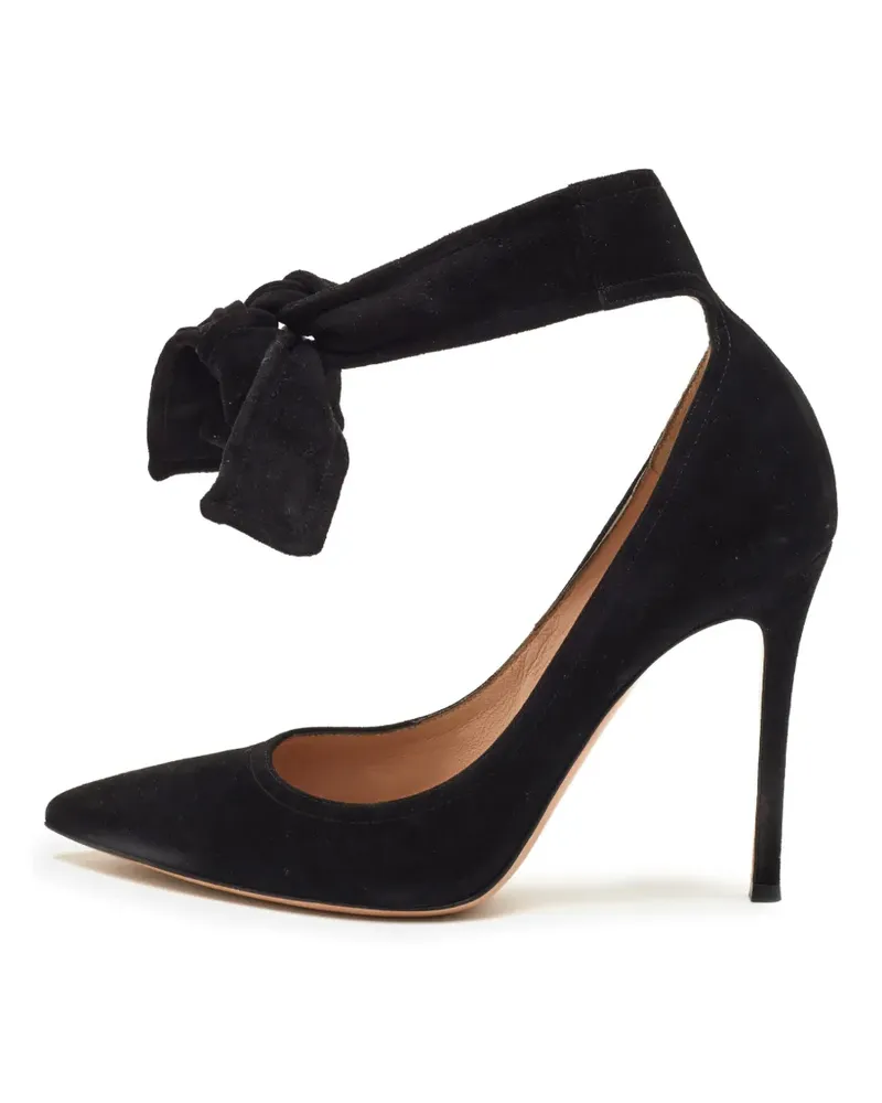 Gianvito Rossi Spitze Wildleder-Pumps mit Schleifendetail - Schwarz Schwarz