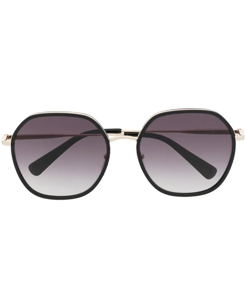 Longchamp Oversized-Brille mit Logo - Schwarz Schwarz