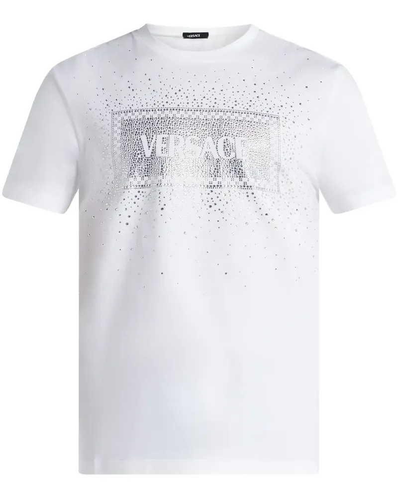 Versace Crystal '90s Vintage Logo T-Shirt - Weiß Weiß