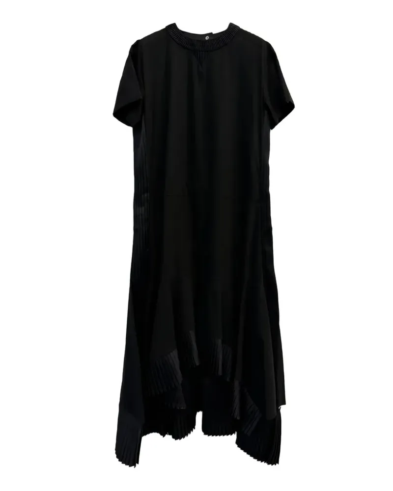 Sacai Asymmetrisches T-Shirtkleid - Schwarz Schwarz