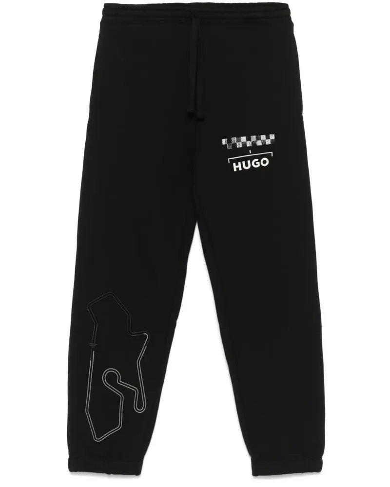 HUGO BOSS Jogginghose mit Logo-Print - Schwarz Schwarz