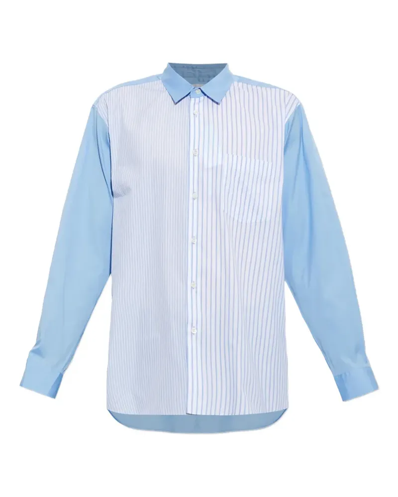 Comme des Garçons striped panelled shirt - Blau Blau