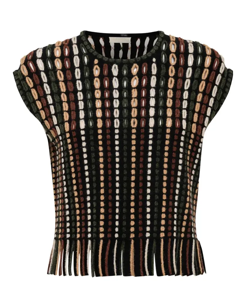 Ulla Johnson Natia open-knit fringed top - Schwarz Schwarz