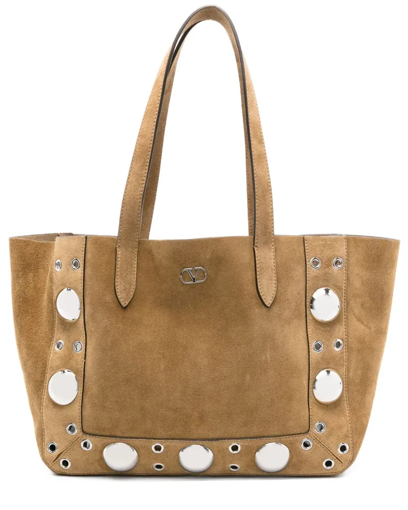 Valentino Garavani Große Nelcôte Tote Bag mit Ösendetail - Nude Nude
