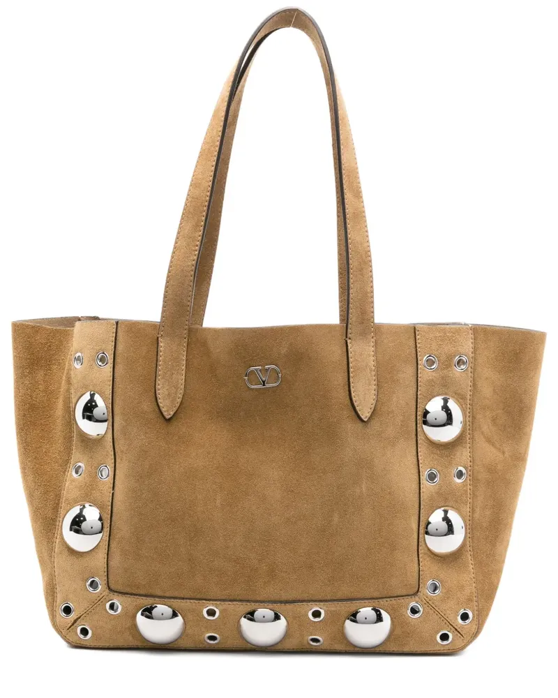 Valentino Garavani Großer Nellcôte Tote Bag mit Ösendetail - Nude Nude