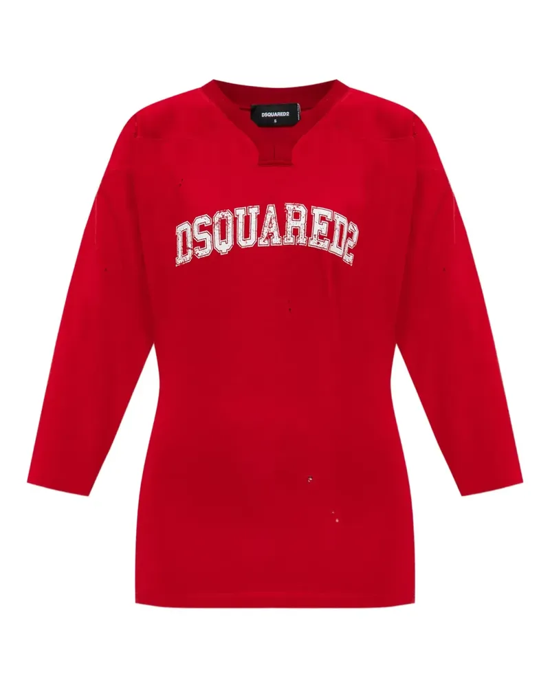 Dsquared2 T-Shirt mit Logo-Print - Rot Rot