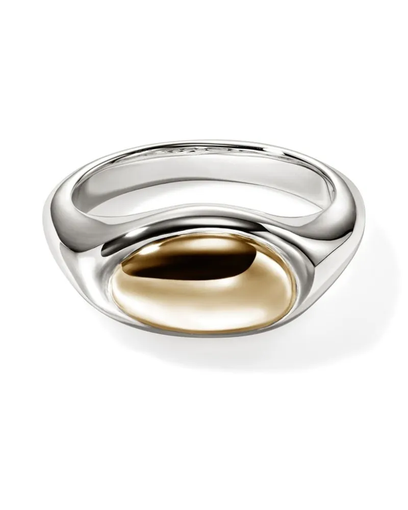 John Hardy 14kt Pebble Gelbgoldring - Silber Silber