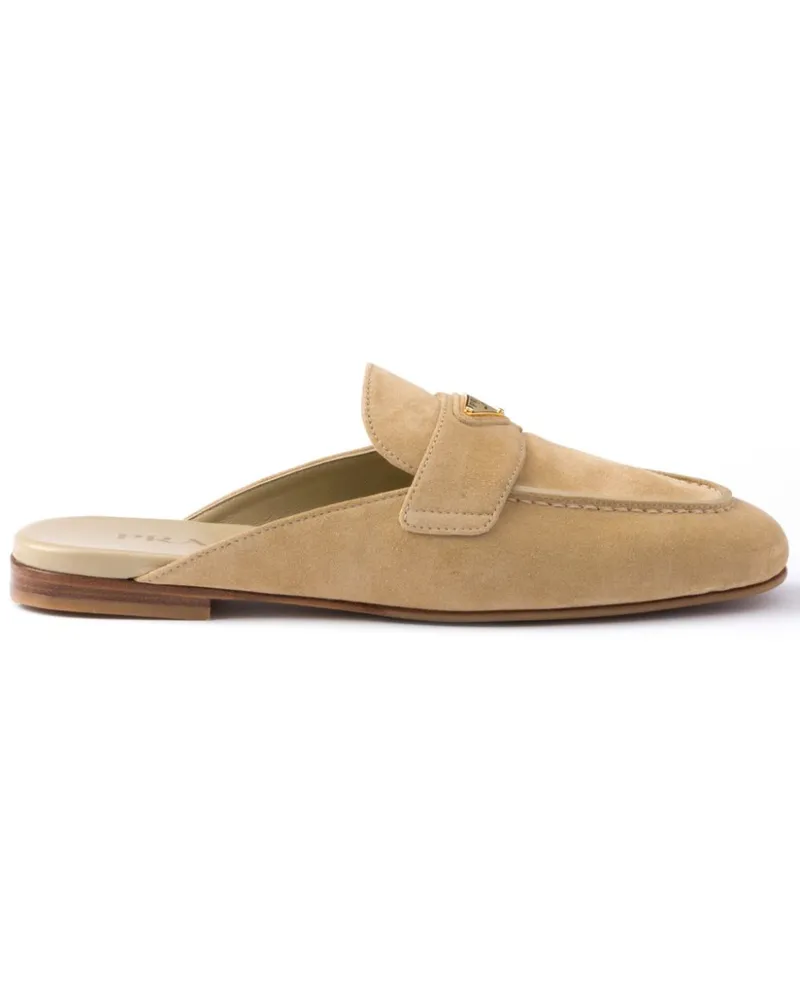 Prada Mules aus Wildleder - Nude Nude