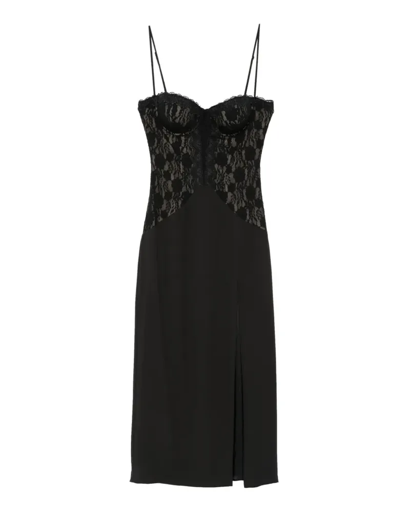 Aniye By lace-panelled side-slit dress - Schwarz Schwarz