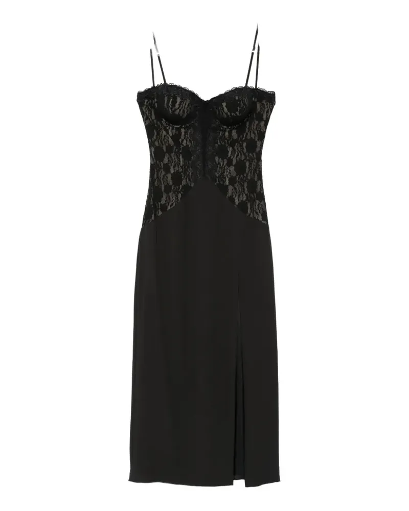 Aniye By lace-panelled side-slit dress - Schwarz Schwarz
