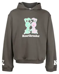 Natasha Zinko Hoodie mit "Heartbreaker"-Print Grau