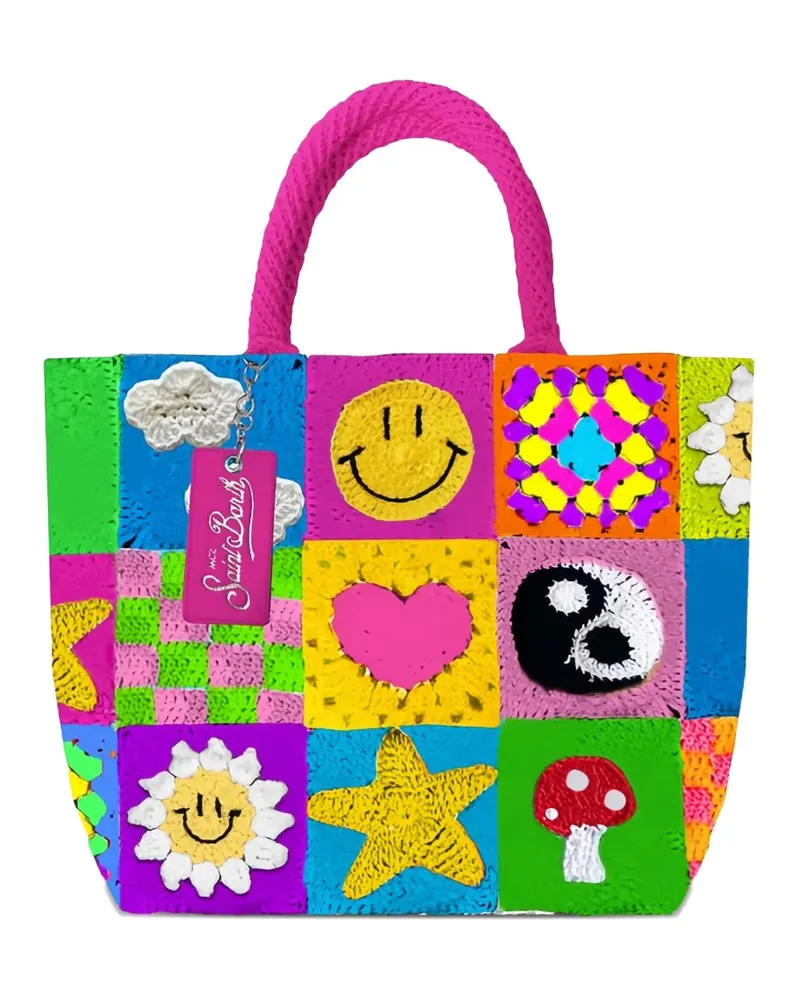 MC2 Saint Barth Gehäkelter Tote Bag im Patchwork-Look - Rosa Rosa