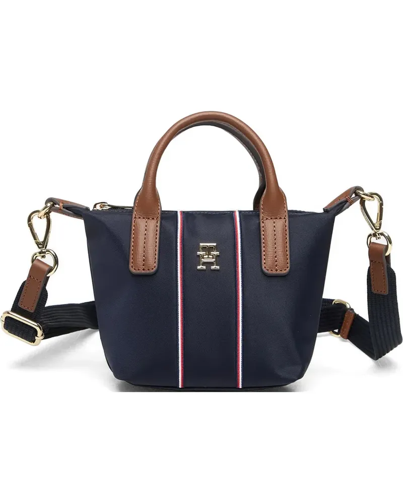 Tommy Hilfiger Signature striped logo-plaque tote bag - Blau Blau