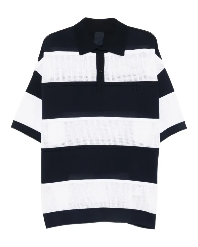 JUUN.J buttoned striped polo shirt - Blau Blau