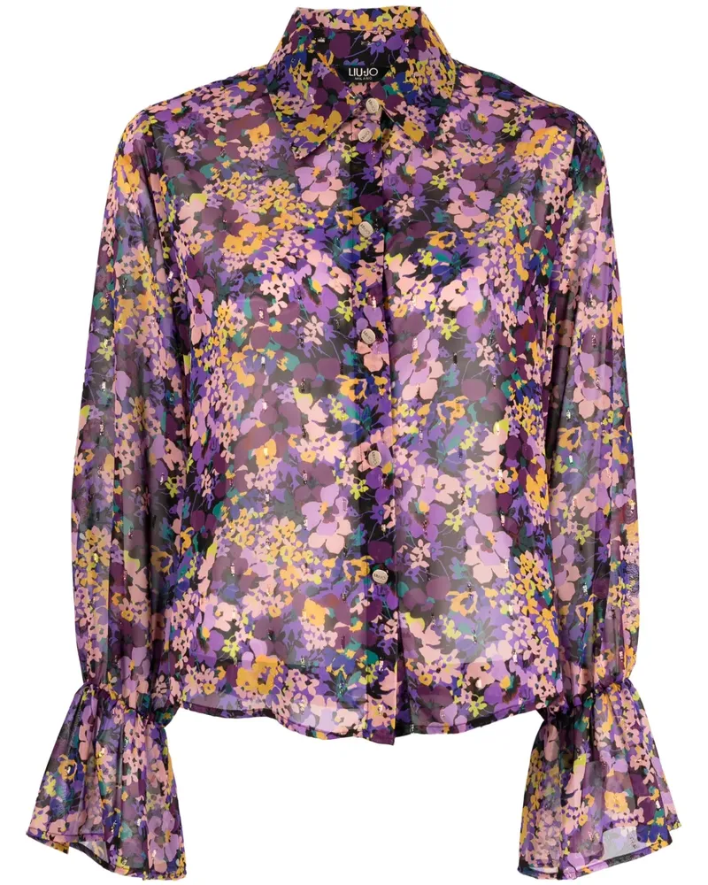 Liu Jo Hemd mit Blumen-Print - Violett Violett