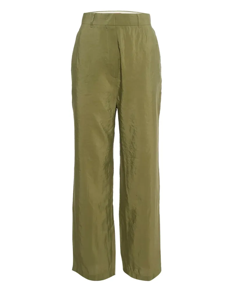 Max Mara Straight-Leg-Hose aus Krepp - Grün Grün