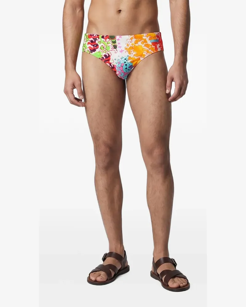 Dsquared2 graphic-print swim briefs - Weiß Weiß
