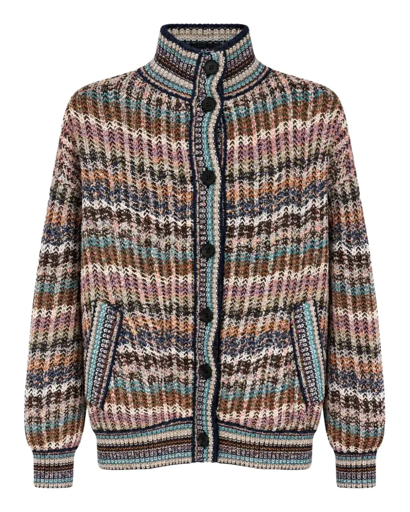 Missoni striped zigzag-knit cardigan - Braun Braun