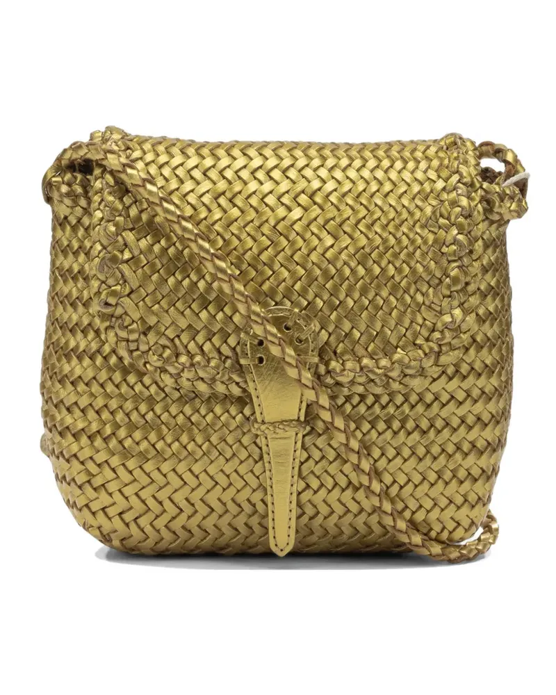 Dragon Diffusion Mini city woven leather shoulder bag - Gold Gold