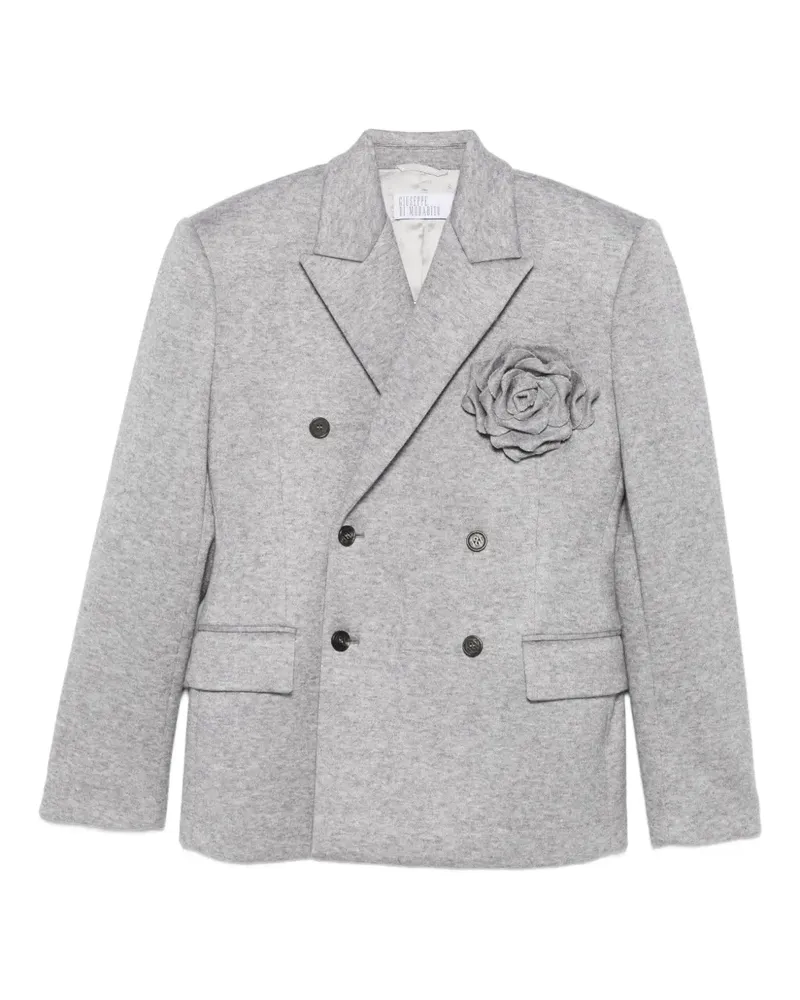Giuseppe di Morabito Doppelreihiger Blazer mit Rosenverzierung - Grau Grau
