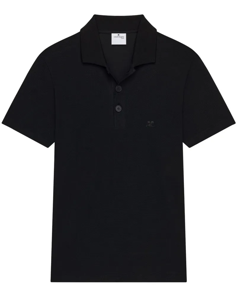 Courrèges Poloshirt aus Piqué - Schwarz Schwarz