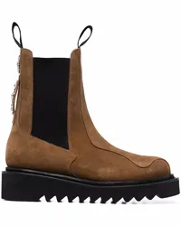 Toga Chelsea-Boots aus Wildleder mit Nieten Braun