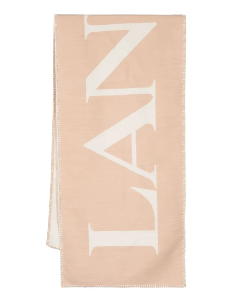 Lanvin Intarsien-Schal mit Logo Nude