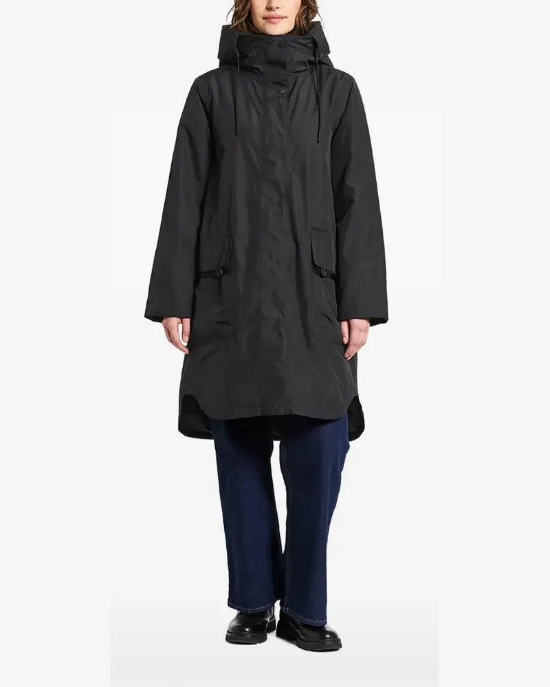 Didriksons 1913 Aioko Kapuzenjacke mit abgerundetem Saum - Schwarz Schwarz