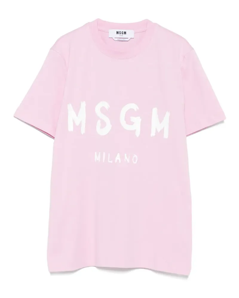 MSGM T-Shirt mit Logo-Print - Rosa Rosa