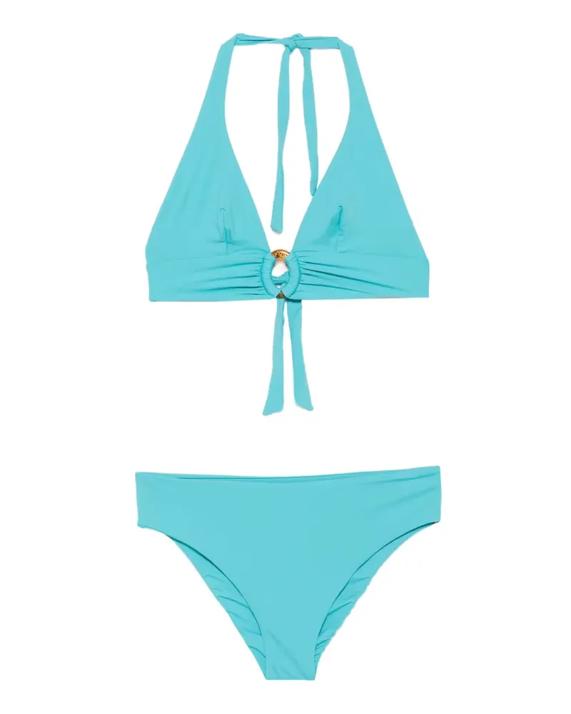 FISICO-Cristina Ferrari Neckholder-Bikini mit Ringdetail - Blau Blau