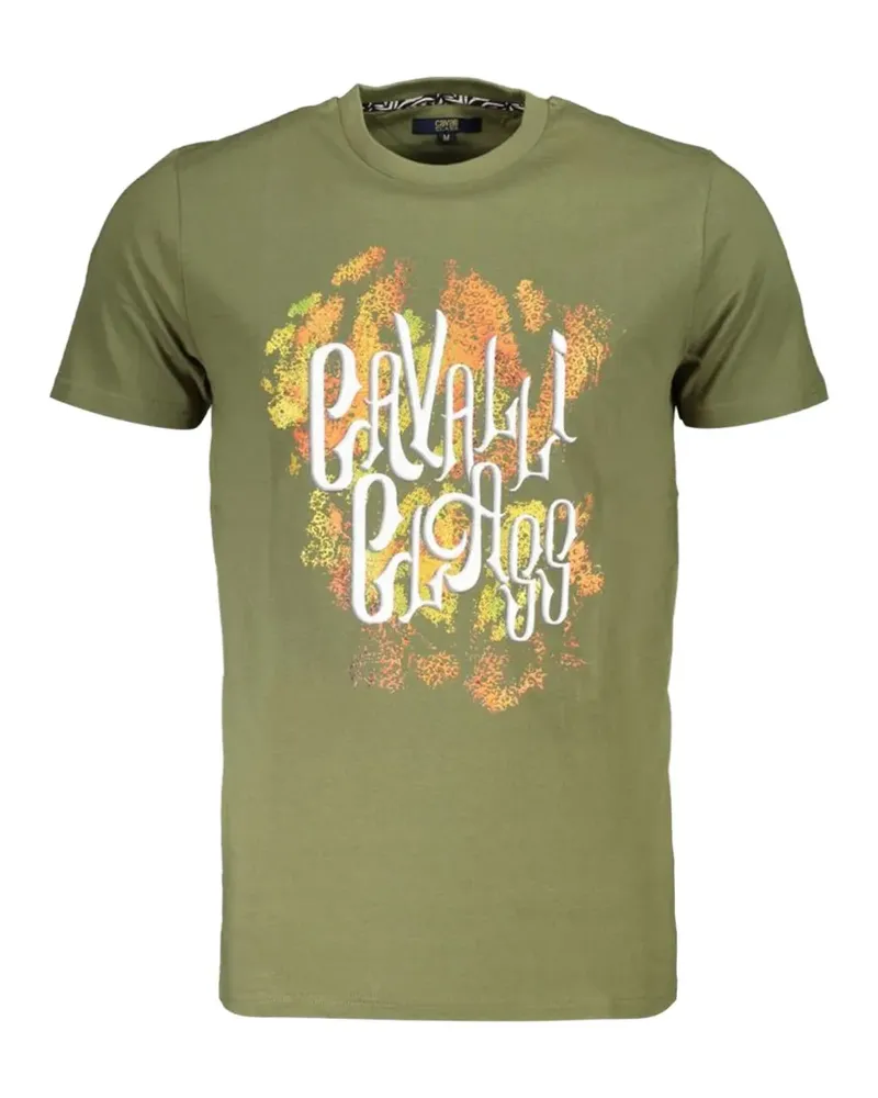 Roberto Cavalli logo-graphic cotton T-shirt - Grün Grün