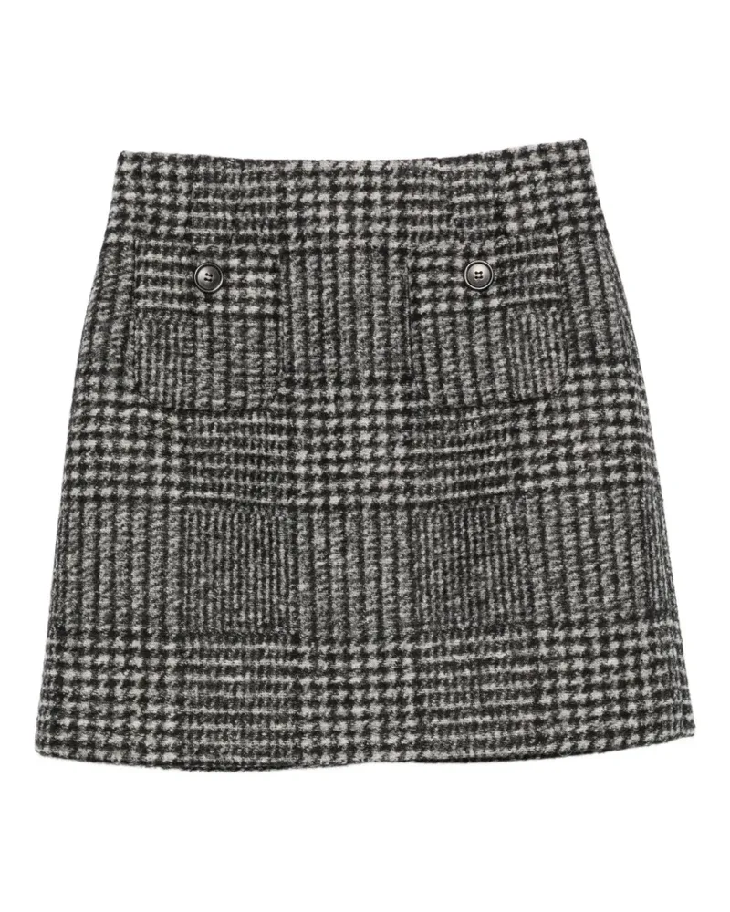 N° 21 check-pattern button-detail skirt - Grau Grau