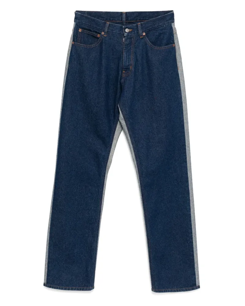 Maison Margiela Gerade Jeans mit Patches - Blau Blau
