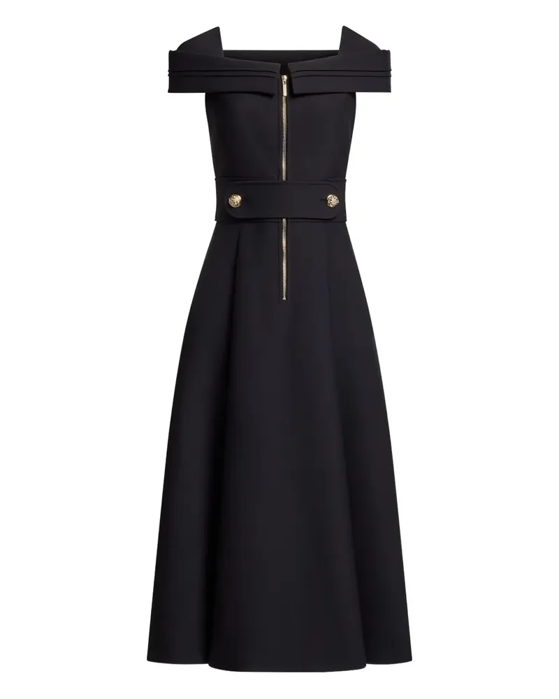 Elie Saab Midikleid mit Reißverschlüssen - Schwarz Schwarz