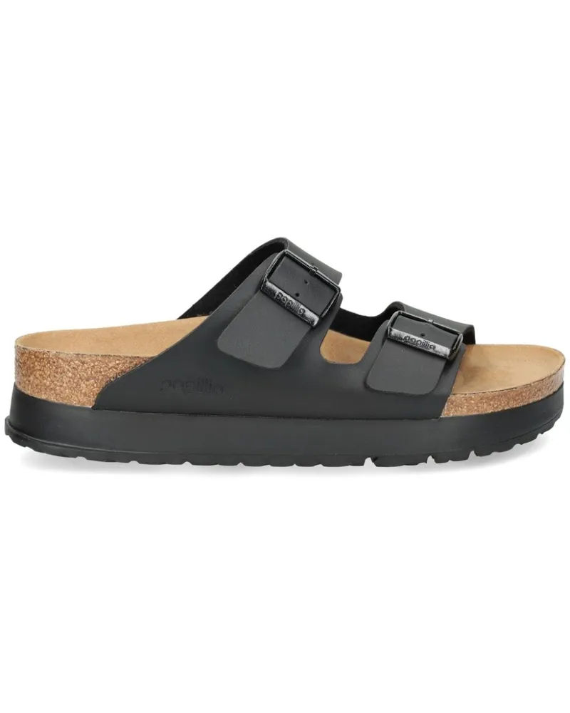 Birkenstock Arizona Pantoletten mit Plateau 25mm - Schwarz Schwarz