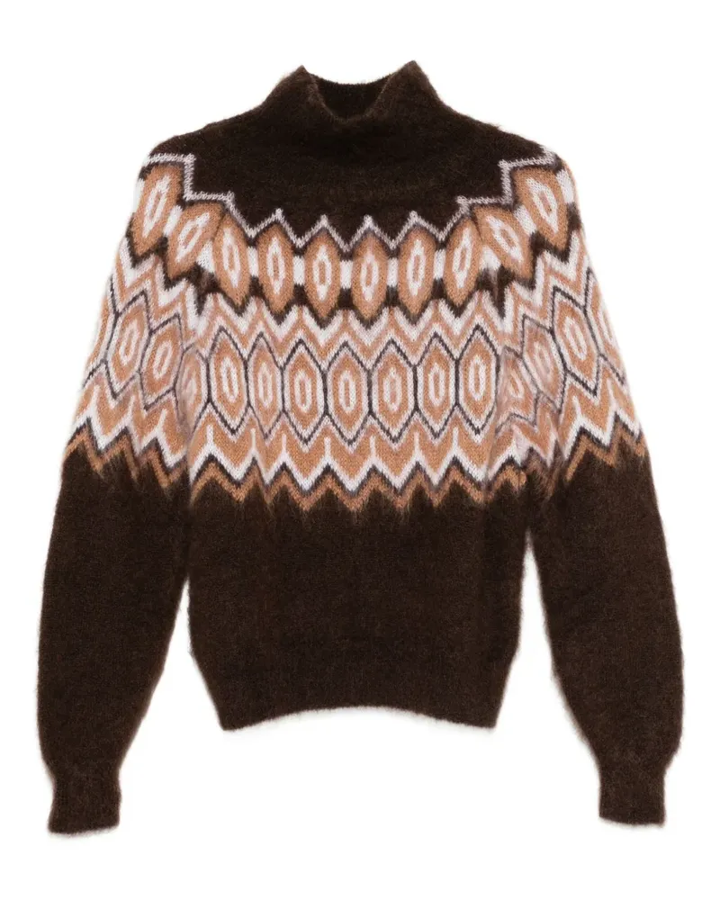 Maje Pullover mit geometrischem Muster - Braun Braun