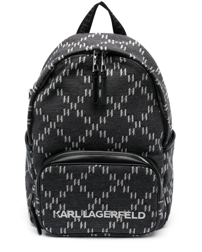 Karl Lagerfeld Rucksack aus Monogramm-Jacquard Grau