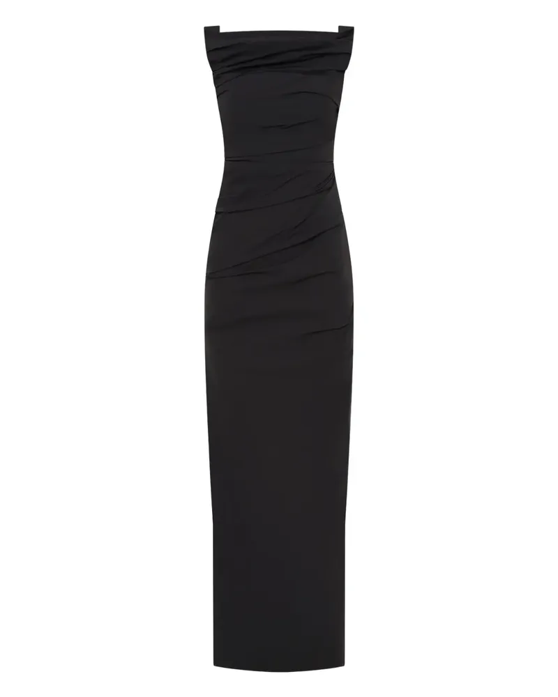 Rachel Gilbert Drapiertes Camille Abendkleid mit Cut-Out - Schwarz Schwarz