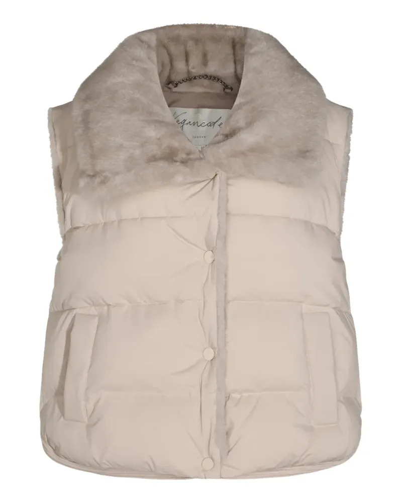 Urbancode faux-fur collar puffer vest - Nude Nude