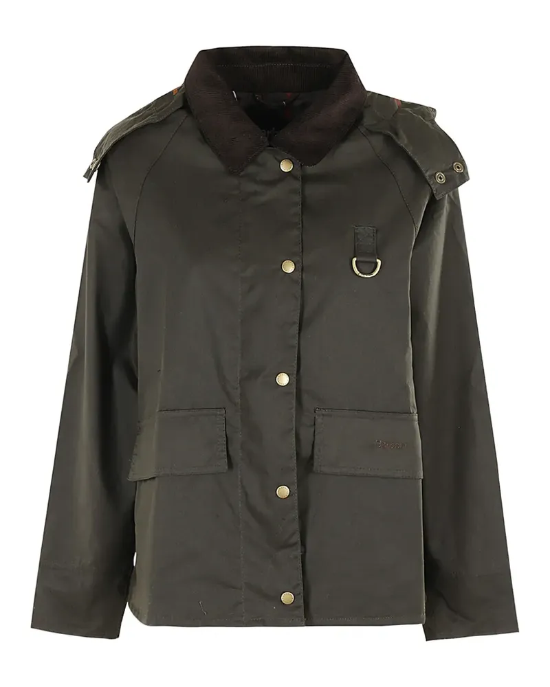 Barbour corduroy-collar hooded jacket - Grün Grün