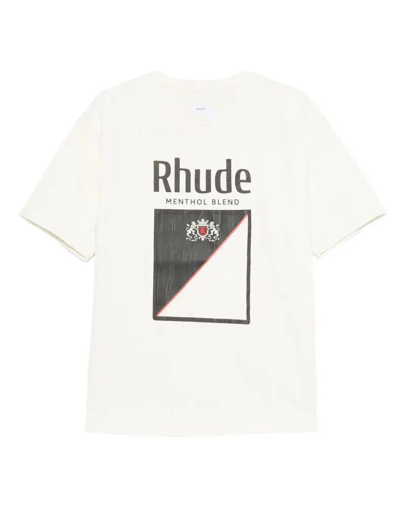 RHUDE T-Shirt mit Logo-Print - Weiß Weiß